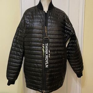 THINK ROYLN Brooklyn Reversible Silver Camo Bomber Jacket